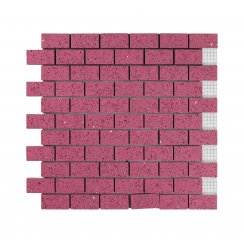 Gulfstone Jordan Pink Brick Quartz 30cm x 30cm (4.8m x 2.3cm) Mosaic Tile