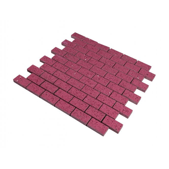 Gulfstone Jordan Pink Brick Quartz 30cm x 30cm (4.8m x 2.3cm) Mosaic Tile