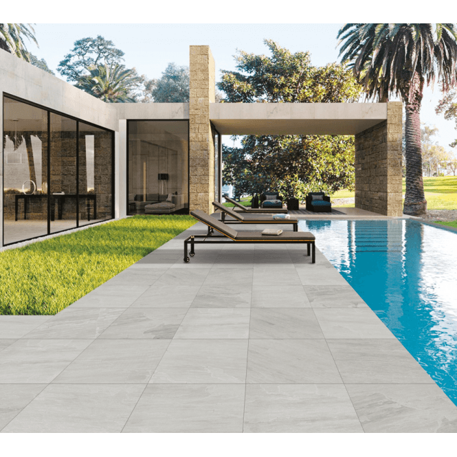 Kandla Grey 60cm x 120cm x 2cm Outdoor Floor Tile