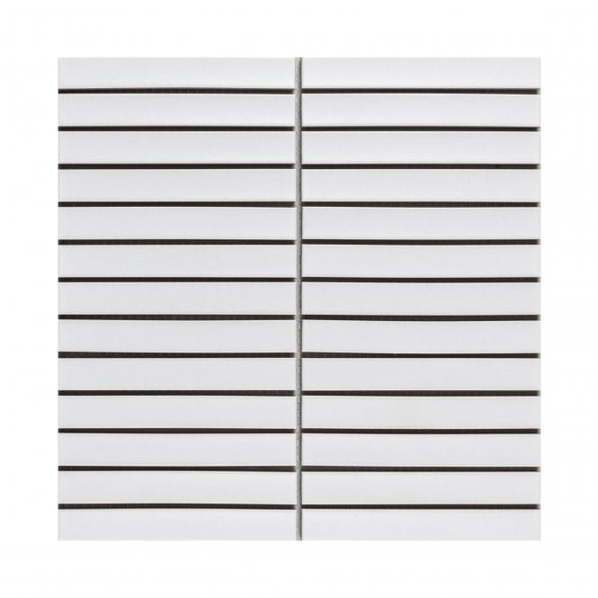 Katakana Large Matt White 29.9cm x 29.6cm (2cm x 14.5cm) Mosaic Tile