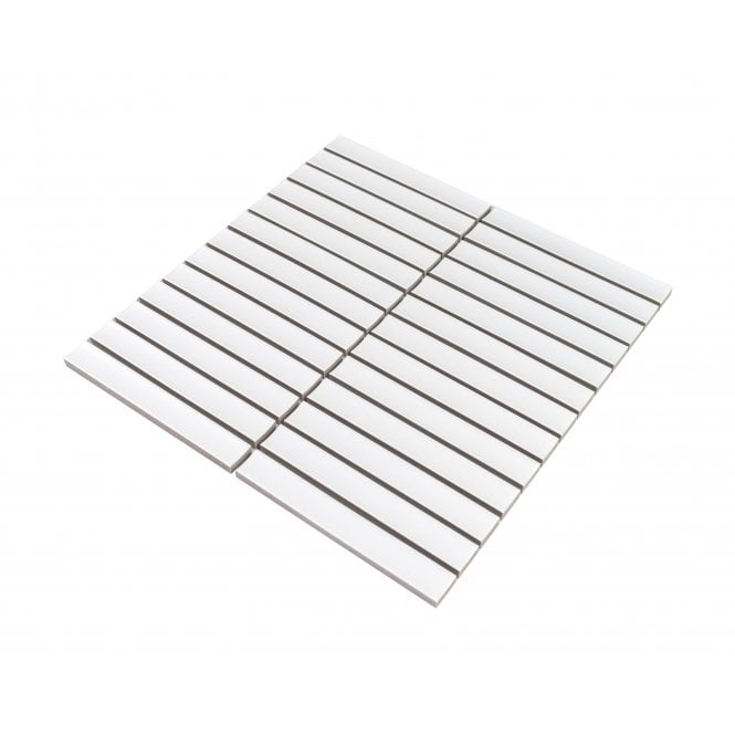Katakana Large Matt White 29.9cm x 29.6cm (2cm x 14.5cm) Mosaic Tile