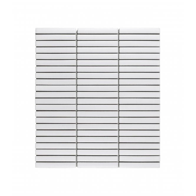 Katakana Small Matt White 30.8cm x 28.2cm (1.2cm x 9.2cm) Mosaic Tile