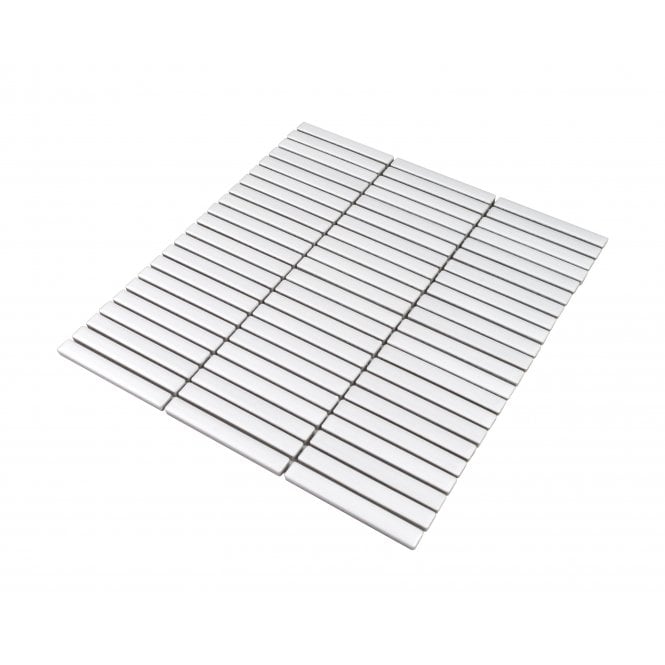 Katakana Small Matt White 30.8cm x 28.2cm (1.2cm x 9.2cm) Mosaic Tile