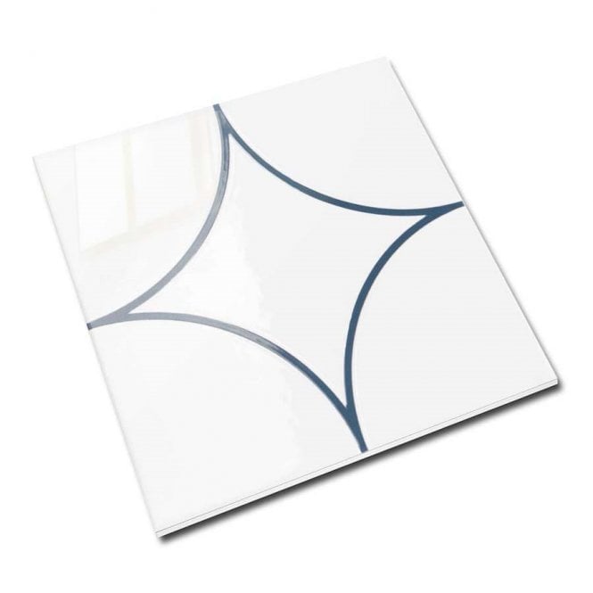 Kenzo Decor Circle Blue 15cm x 15cm Wall Tile