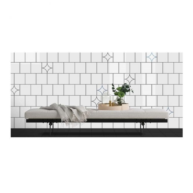 Kenzo Decor Circle Blue 15cm x 15cm Wall Tile