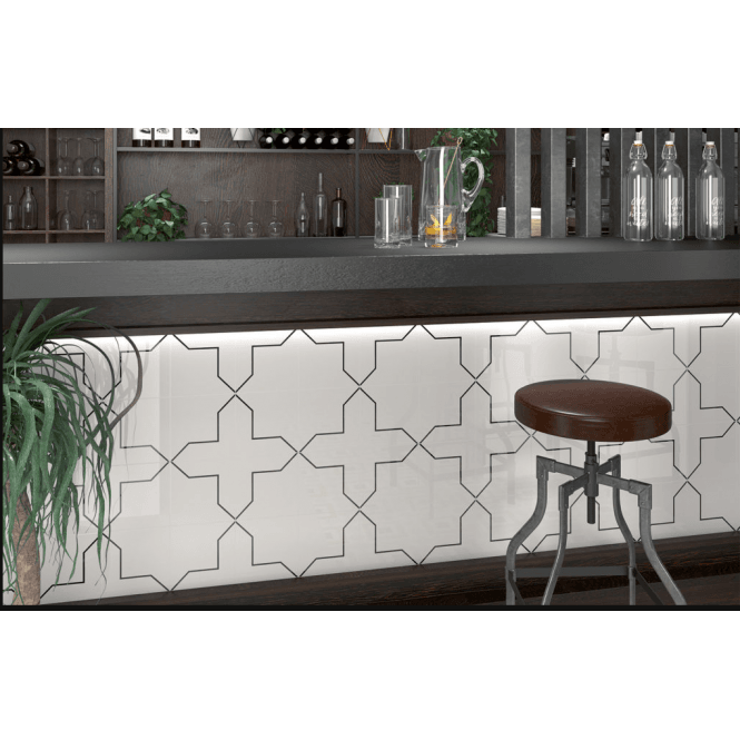 Kenzo Decor Cross Black 15cm x 15cm Wall Tile