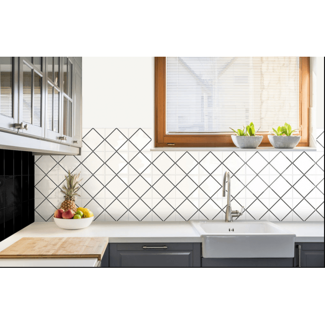 Kenzo Decor Diamond Black 15cm x 15cm Wall Tile