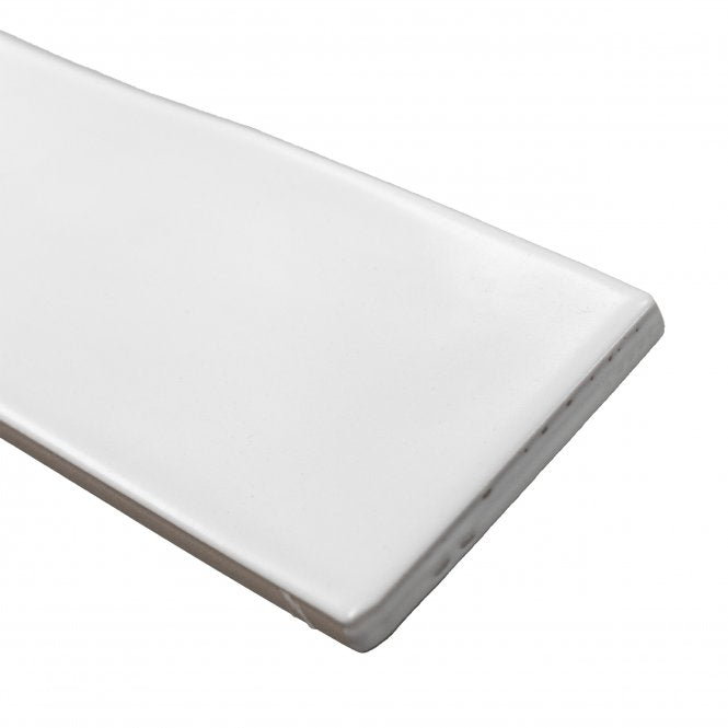 Made In Spain Kezma Metro Flat Matt White 7.5cm x 30cm Wall Tile