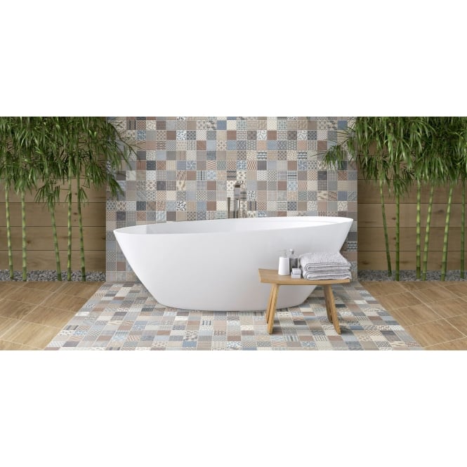 Realonda Kimono Mulitcolour 44.1cm x 44.1cm Wall & Floor Tile