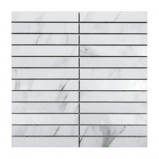 Kit Kat Carrara White 30cm x 30cm Mosaic Tile