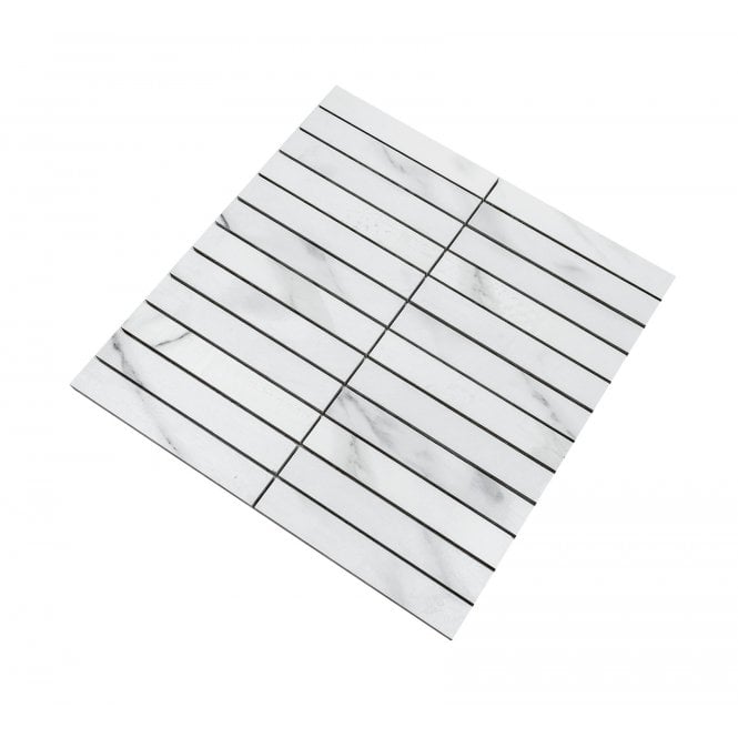 Kit Kat Carrara White 30cm x 30cm Mosaic Tile