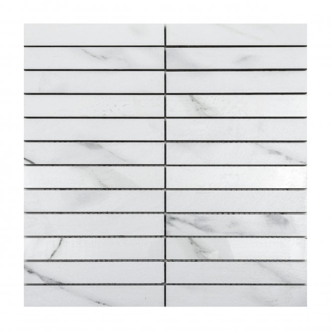 Kit Kat Carrara White 30cm x 30cm Mosaic Tile