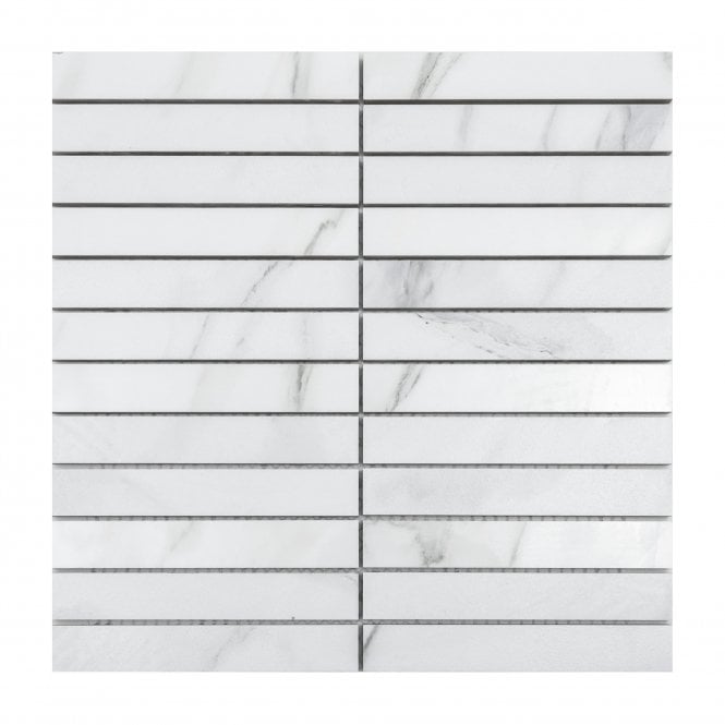 Kit Kat Carrara White 30cm x 30cm Mosaic Tile