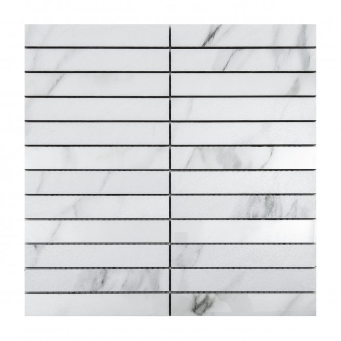 Kit Kat Carrara White 30cm x 30cm Mosaic Tile