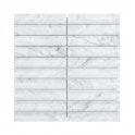 Kit Kat Concave Carrara White 30.5cm x 31.8cm (3cm x 15.2cm) Mosaic Wall Tile