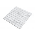Kit Kat Concave Carrara White 30.5cm x 31.8cm (3cm x 15.2cm) Mosaic Wall Tile
