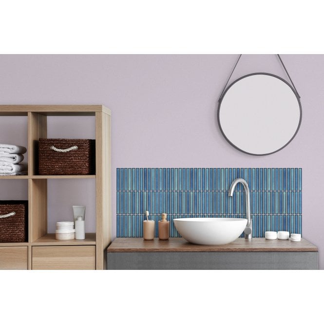 Kit Kat Cyan Blue 30cm x 29.6cm Mosaic Tile