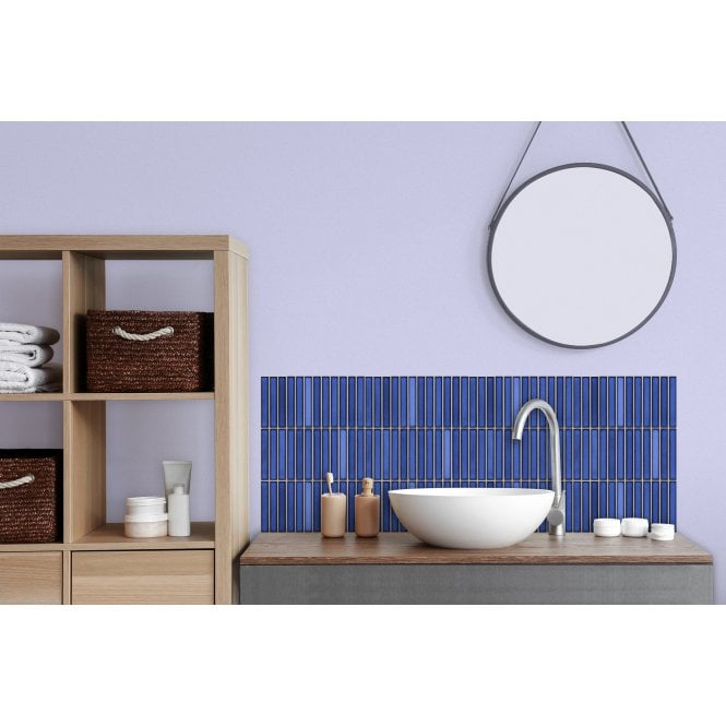 Kit Kat Deep Blue 30cm x 29.6cm Mosaic Tile