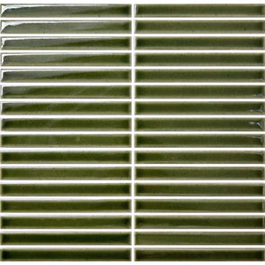 Kit Kat Kiwi Green Gloss 29.7cm x 29.7cm (1.5cm x 14.5cm) Mosaic Tile