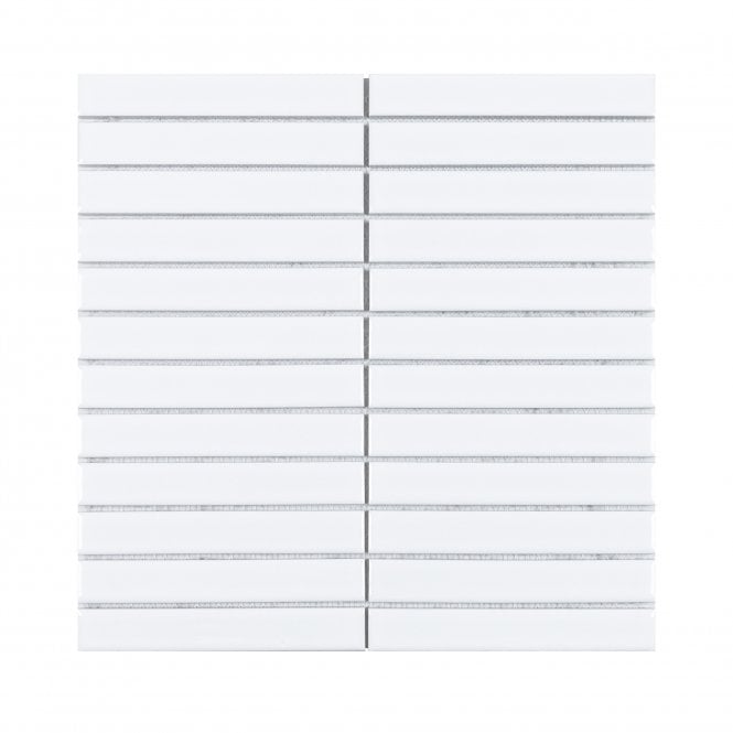 Kit Kat Plain White 30cm x 29.6cm Mosaic Tile