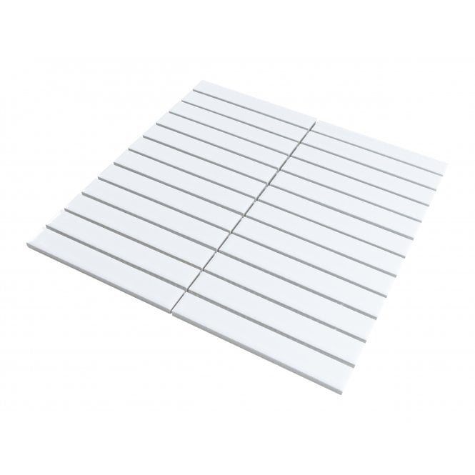Kit Kat Plain White 30cm x 29.6cm Mosaic Tile