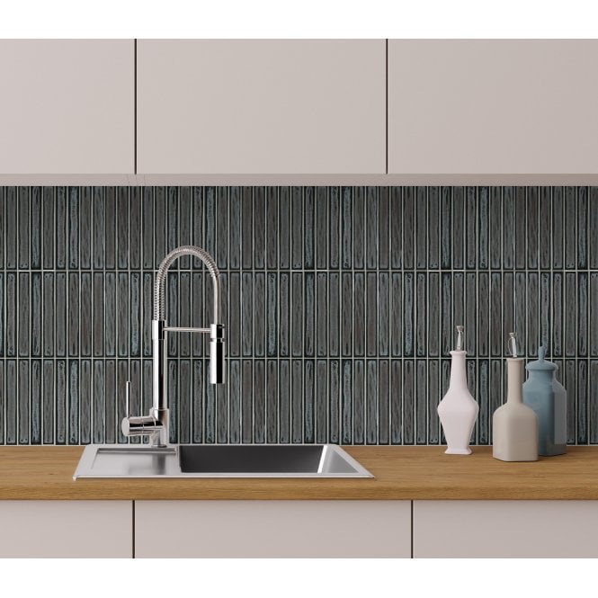 Kit Kat Shadow Aqua 20.2cm x 32.9cm (2.7cm x 20cm) Mosaic Tile
