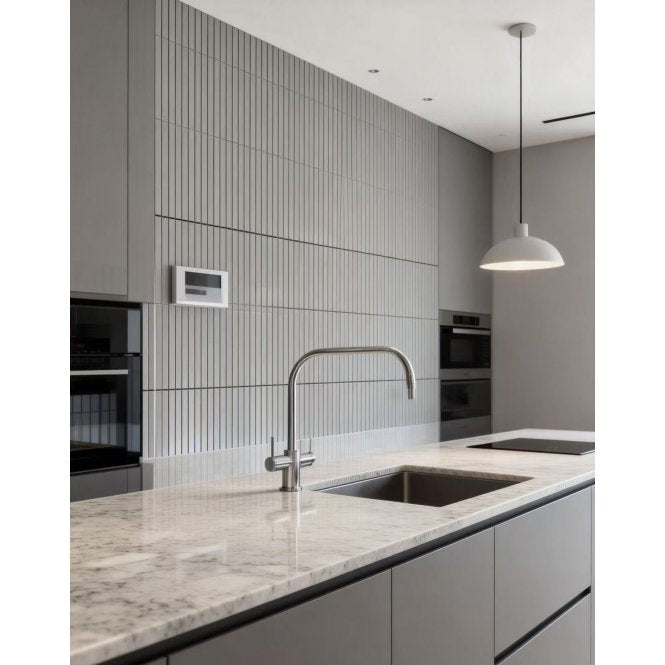 Kit Kat Speckle Stone Grey Gloss 29.9cm x 29.6cm (1.5cm x 14.5cm) Mosaic Tile