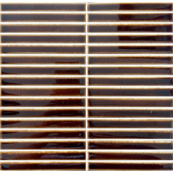 Kit Kat Teapot Brown Gloss 29.7cm x 29.7cm (1.5cm x 14.5cm) Mosaic Tile