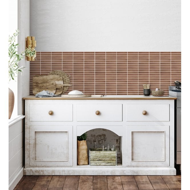 Kit Kat Terracotta 30cm x 30cm (2.2cm x 14.5cm) Mosaic Tile