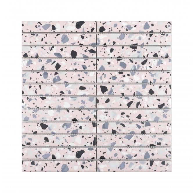 Kit Kat Terrazzo Blush Pink 30cm x 29.6cm Mosaic Tile