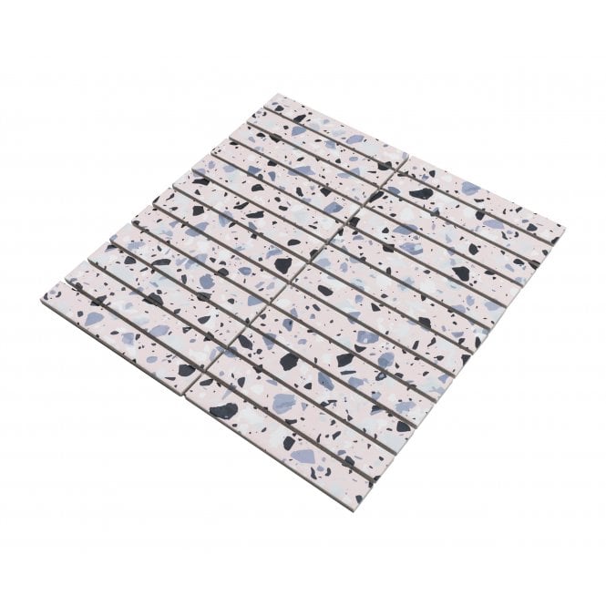 Kit Kat Terrazzo Blush Pink 30cm x 29.6cm Mosaic Tile