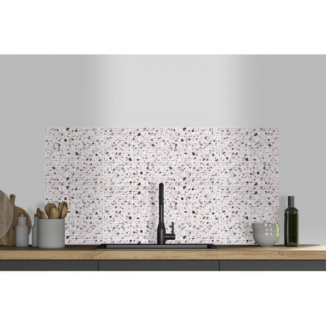 Kit Kat Terrazzo Blush Pink 30cm x 29.6cm Mosaic Tile