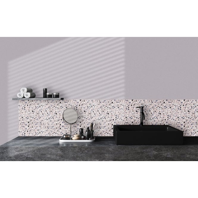 Kit Kat Terrazzo Blush Pink 30cm x 29.6cm Mosaic Tile