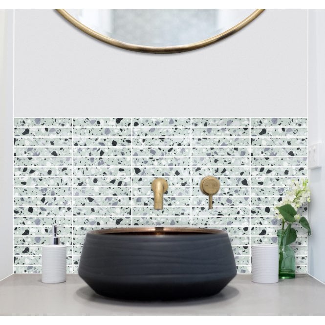 Kit Kat Terrazzo Mint 30cm x 29.6cm Mosaic Tile