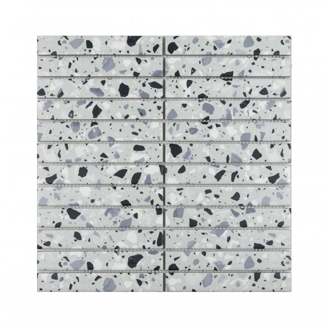 Kit Kat Terrazzo Pearl Grey 30cm x 29.6cm Mosaic Tile