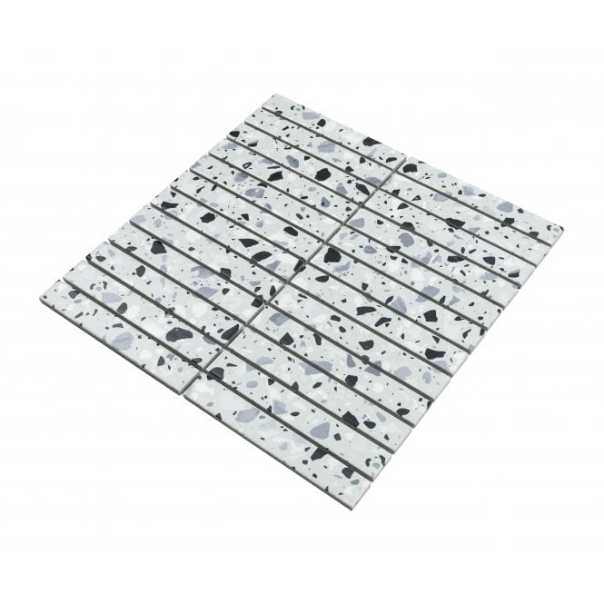 Kit Kat Terrazzo Pearl Grey 30cm x 29.6cm Mosaic Tile