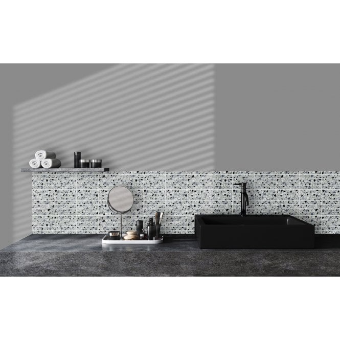 Kit Kat Terrazzo Pearl Grey 30cm x 29.6cm Mosaic Tile