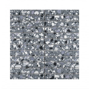Kit Kat Terrazzo Smoke 30cm x 29.6cm Mosaic Tile