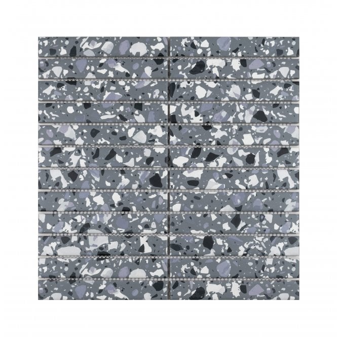 Kit Kat Terrazzo Smoke 30cm x 29.6cm Mosaic Tile
