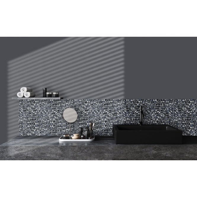 Kit Kat Terrazzo Smoke 30cm x 29.6cm Mosaic Tile