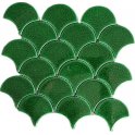 Knightsbridge Crackle Fan Green Mosaic 28.1cm x 29.6cm Mosaic Tile