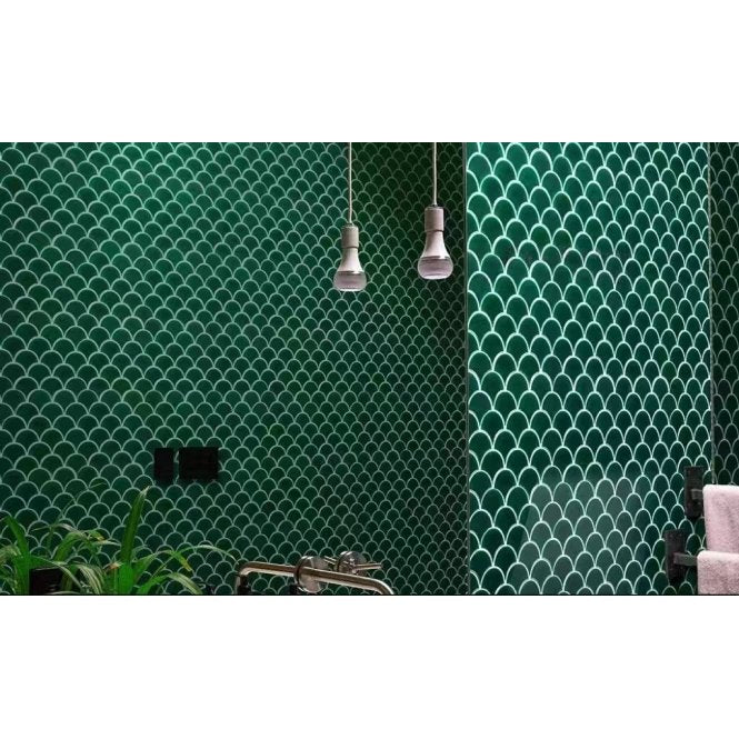 Knightsbridge Crackle Fan Green Mosaic 28.1cm x 29.6cm Mosaic Tile