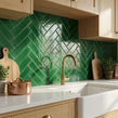Knightsbridge Crackle Victorian Green 6cm x 20cm Wall & Floor Tile