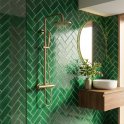 Knightsbridge Crackle Victorian Green 6cm x 20cm Wall & Floor Tile