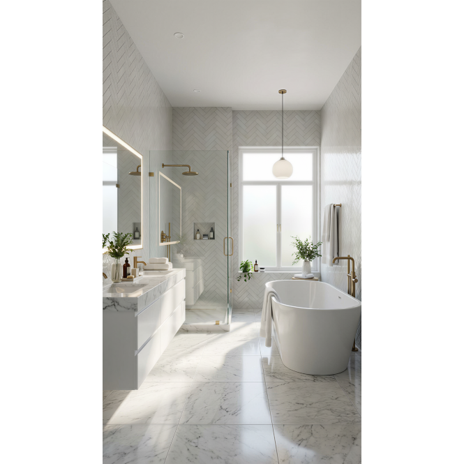 Knightsbridge Crackle White 6cm x 20cm Wall & Floor Tile