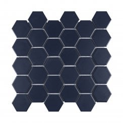 La Maison Denim Blue 27.2cm x 28.2cm (5.1cm x 5.9cm) Hexagon Mosaic Tile