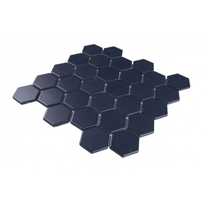 La Maison Denim Blue 27.2cm x 28.2cm (5.1cm x 5.9cm) Hexagon Mosaic Tile