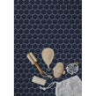 La Maison Denim Blue 27.2cm x 28.2cm (5.1cm x 5.9cm) Hexagon Mosaic Tile