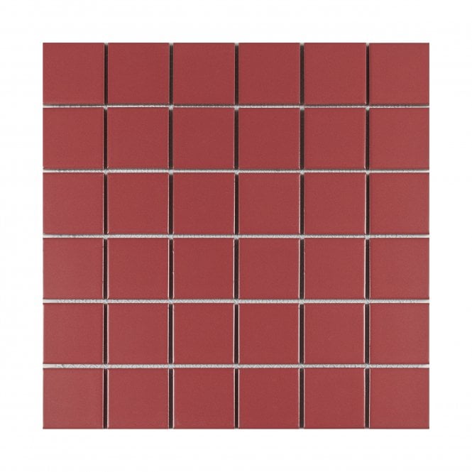 La Maison Strawberry Red 30.6cm x 30.6cm (4.8cm x 4.8cm) Square Mosaic Tile