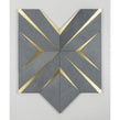 Labrynth Basalt Stone and Gold Brass 30.5cm x 30.5cm Mosaic Tile